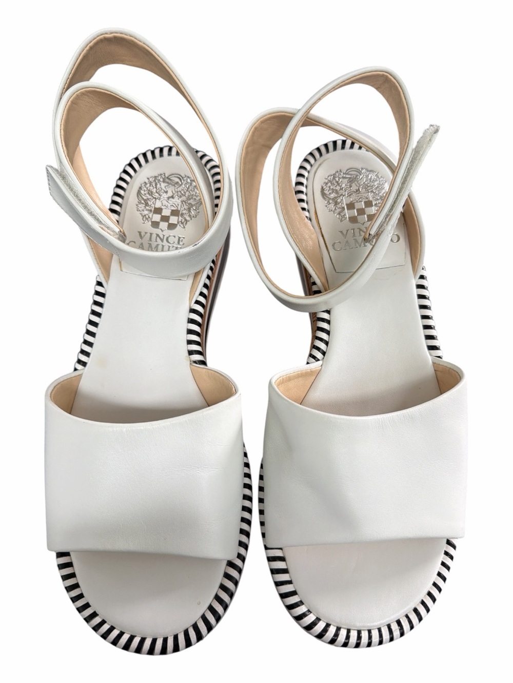 Vince Camuto |White Leather Platform Sandals |Size 7M |Resort Summer - Picture 2 of 11